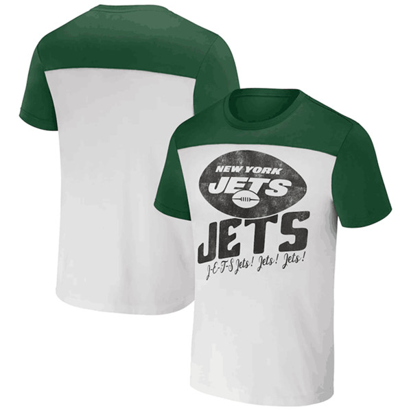 Men's New York Jets Cream/Green x Darius Rucker Collection Colorblocked T-Shirt
